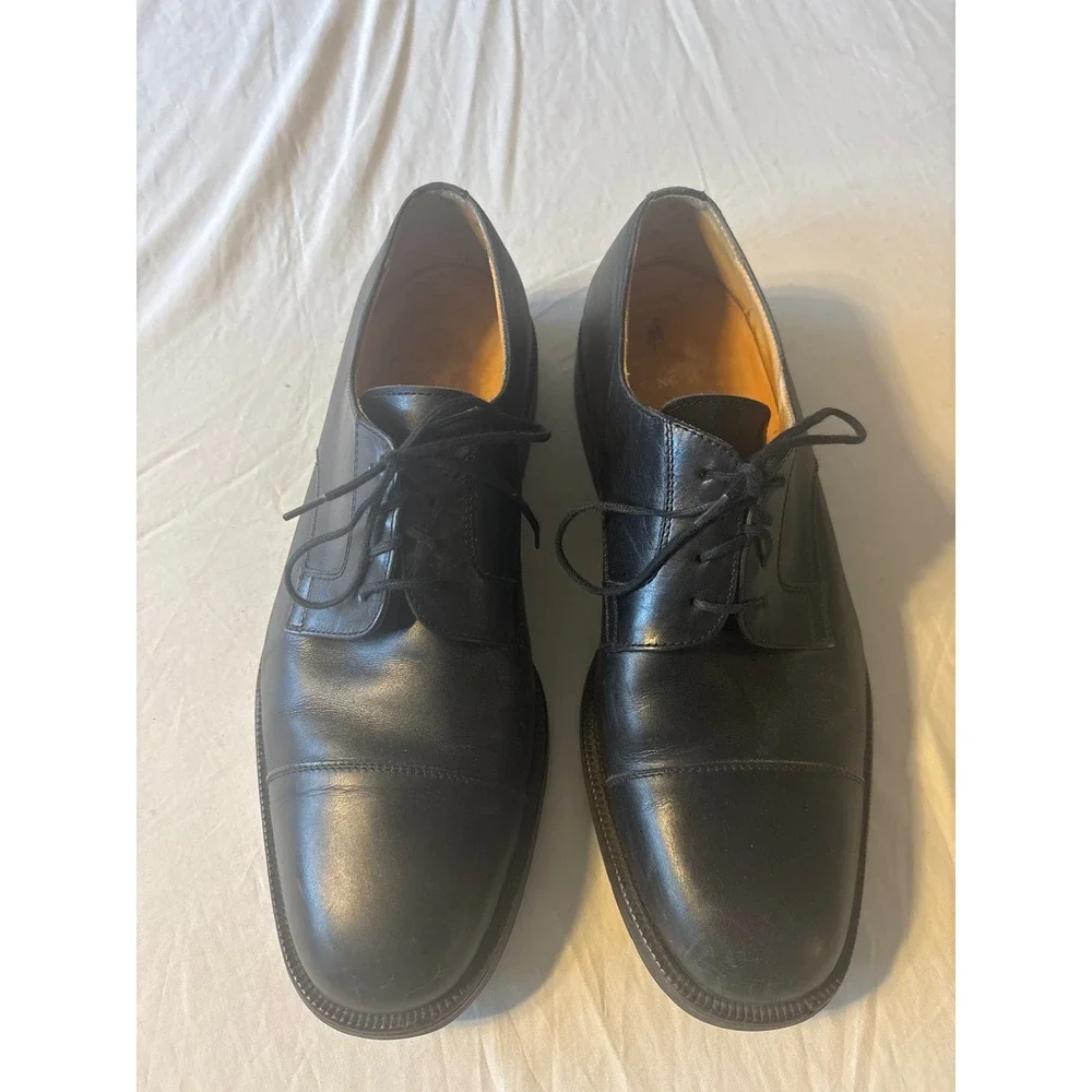 Bruno Magli Gore-Tex Cap Toe Oxford Mens Black Leather Dress Shoes Italy Good
